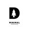 Letter D pine tree initial vector logo design