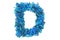 Letter D from plastic water bottles, 3D rendering