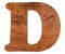 Letter D with rusty metal background