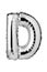letter D of silver balloon