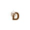 Letter D with spider icon logo design template