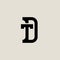 Letter D and T logo design. Minimalistic monogram. Premium business logotype. DT - Elegant universal vector sign. Graphic symbol