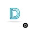 Letter D technical logo.