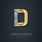 Letter D. Template for company logo. 3d Design element or icon.