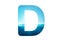 Letter D of water alphabet, aqua concept fresh water a to z, 1 to 0