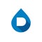 Letter D water logo icon design template elements, Alphabet D and rain drop logo
