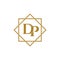 Letter DP simple monogram logo icon design.