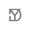 Letter dy symbol overlapping flat design logo vector