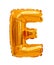 Letter e from a balloon orange