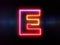 Letter E - colorful glowing outline