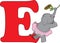 Letter E with an Elephant