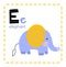 Letter E. Funny Alphabet for young children. Learning English for kids concept with a font in black capital letters in