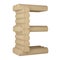 Letter E from laminated veneer lumber