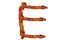 Letter E made from bacon