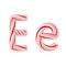 Letter E Mint Candy Cane Alphabet Collection Striped in Red Christmas Colour . 3d Rendering