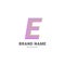 Letter E optic illusion logo, trendy glitch brand