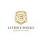 Letter E Shield Luxury Abstract Typography Business Logo