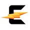 Letter E symbol with lightning bolt