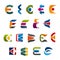 Letter E vector icons and symbols