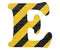 Letter E - Yellow and black lines. White background