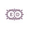 Letter ED logo Floral Swirl Logos design