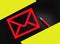 Letter Email Post Icon and yellow pencil besides. Contact us concept