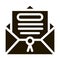 letter in envelope with seal icon Vector Glyph Illustration