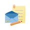 Letter with envelope. Sending Mail and document sheet.