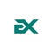 Letter ex simple arrow geometric design symbol logo vector