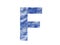 Letter F of the alphabet made with a blue sky and white clouds