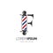 Letter F Barber Pole Logo Design Vector Icon Graphic