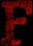 letter f font in grunge horror style with cracked texture