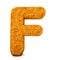 Letter F, font soil drought cracked, dry mud alphabet, path save