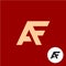 Letter A and F logo. AF ligature symbol.
