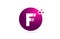 letter F logo alphabet sphere for company logo icon design in pink and white