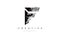 Letter F Logo Design Icon with Artistic Grunge Texture In Black and White