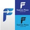 Letter F plane modern Logo design template vector for your company