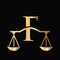 Letter F Scale Attorney Law Logo Design. Initial Pillar, Law firm, Attorney Sign Design On Letter F Concept Template