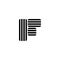 Letter f stripes geometric simple logo vector