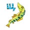 Letter for Fantasy Cyrillic Alphabet - Azbuka with pickerel fish