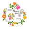 Letter for a friend, cartoon envelope with flowers, vector illustration