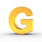 The letter G as a polished golden object with clipping path
