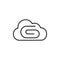 Letter g attach file cloud symbol logo vector
