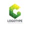 Letter G cube figure logo icon design template elements