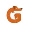 Letter G is dog. pet font. Dachshund alphabet. Lettering