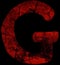 letter g font in grunge horror style with cracked texture