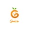 Letter G fresh orange juice logo icon vector