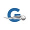 Letter G Golf Logo Symbol. Hockey Design Based Alphabet Vector Template