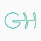 Letter G H ligature monogram vector icon