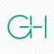 Letter G H ligature monogram vector icon